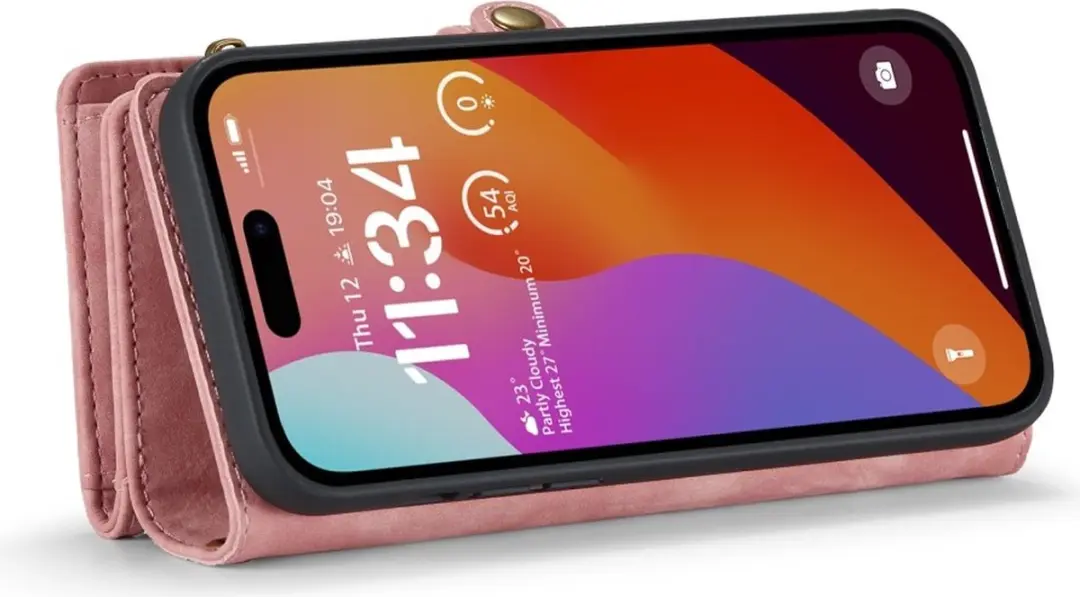 Caseme 008 iPhone 16 Pro Hoesje - Roze - 8 Pasjes