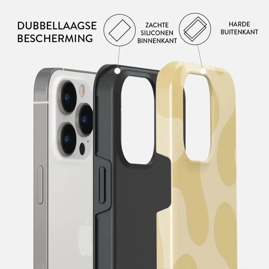 Burga Tough Backcover Glow voor iPhone 13 Pro - Geel