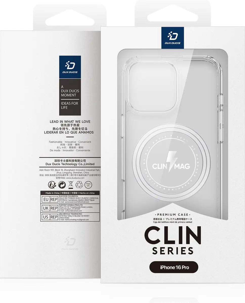 Dux Ducis Clin Mag Series iPhone 16 Pro Max Back Cover - Transparant