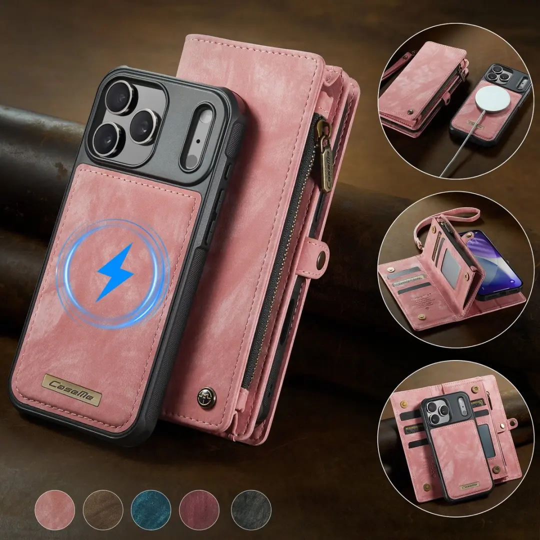 Caseme 008 Hoesje iPhone 17 Pro Max - Roze - 8 Pasjes