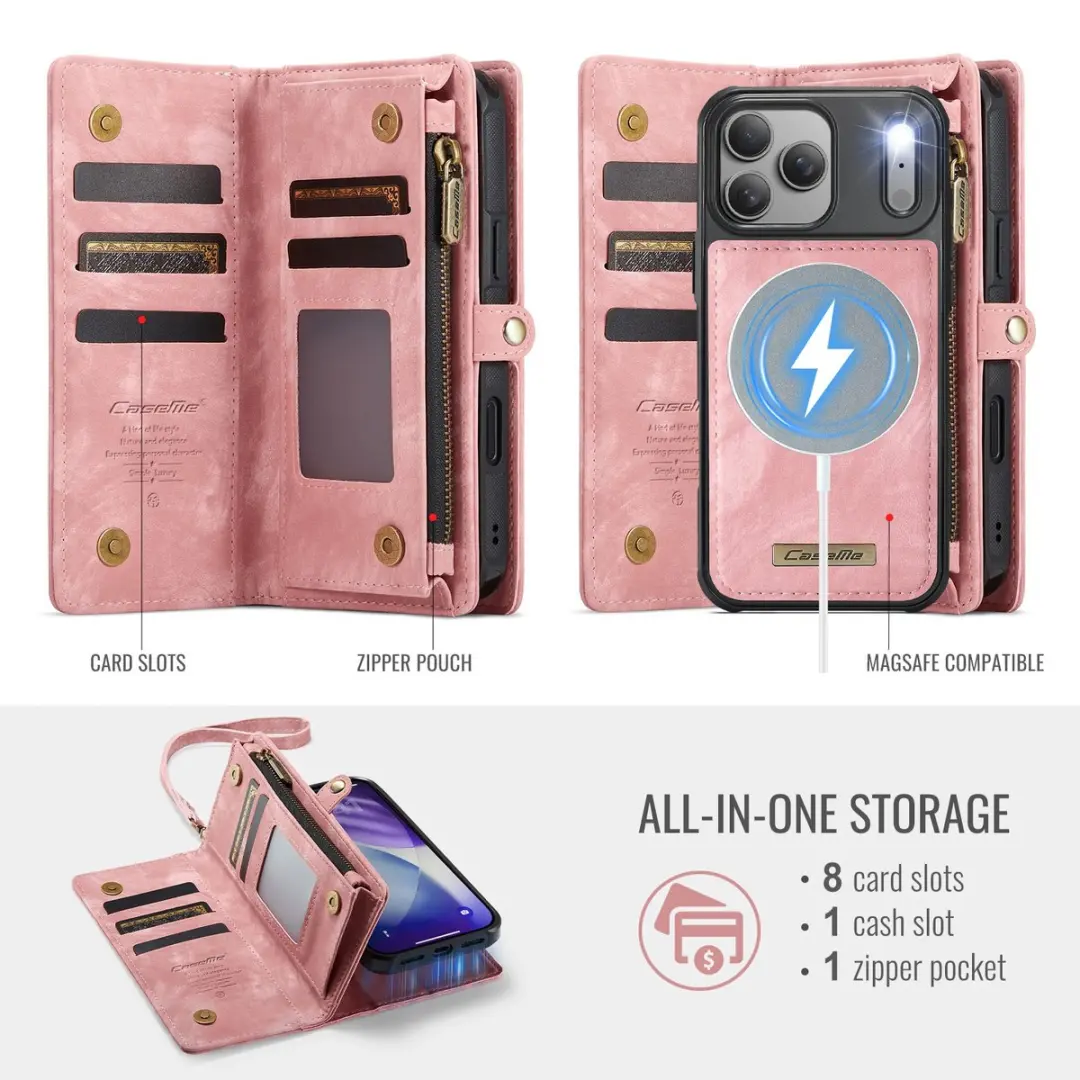 Caseme 008 Hoesje iPhone 17 Pro Max - Roze - 8 Pasjes