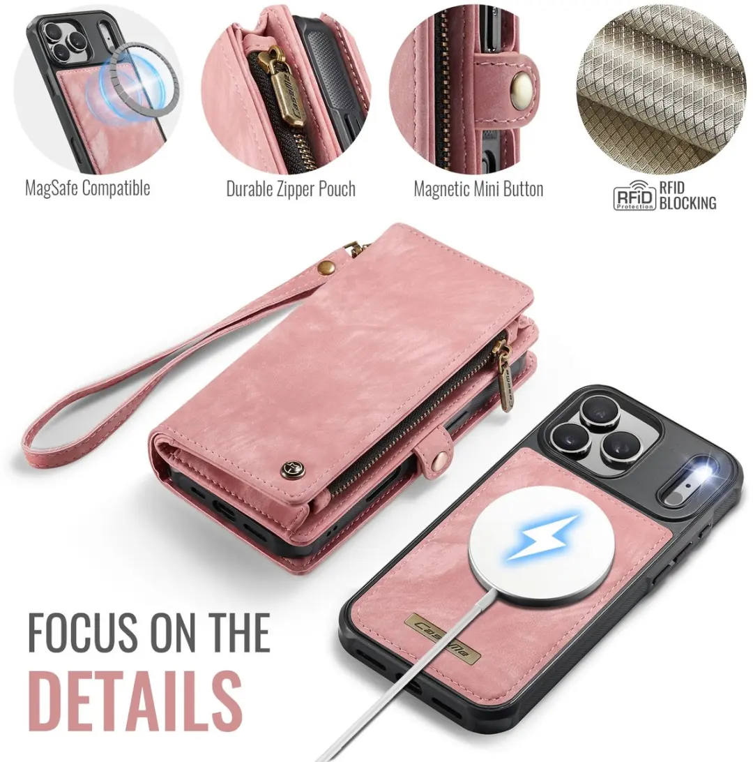 Caseme 008 Hoesje iPhone 17 Pro Max - Roze - 8 Pasjes