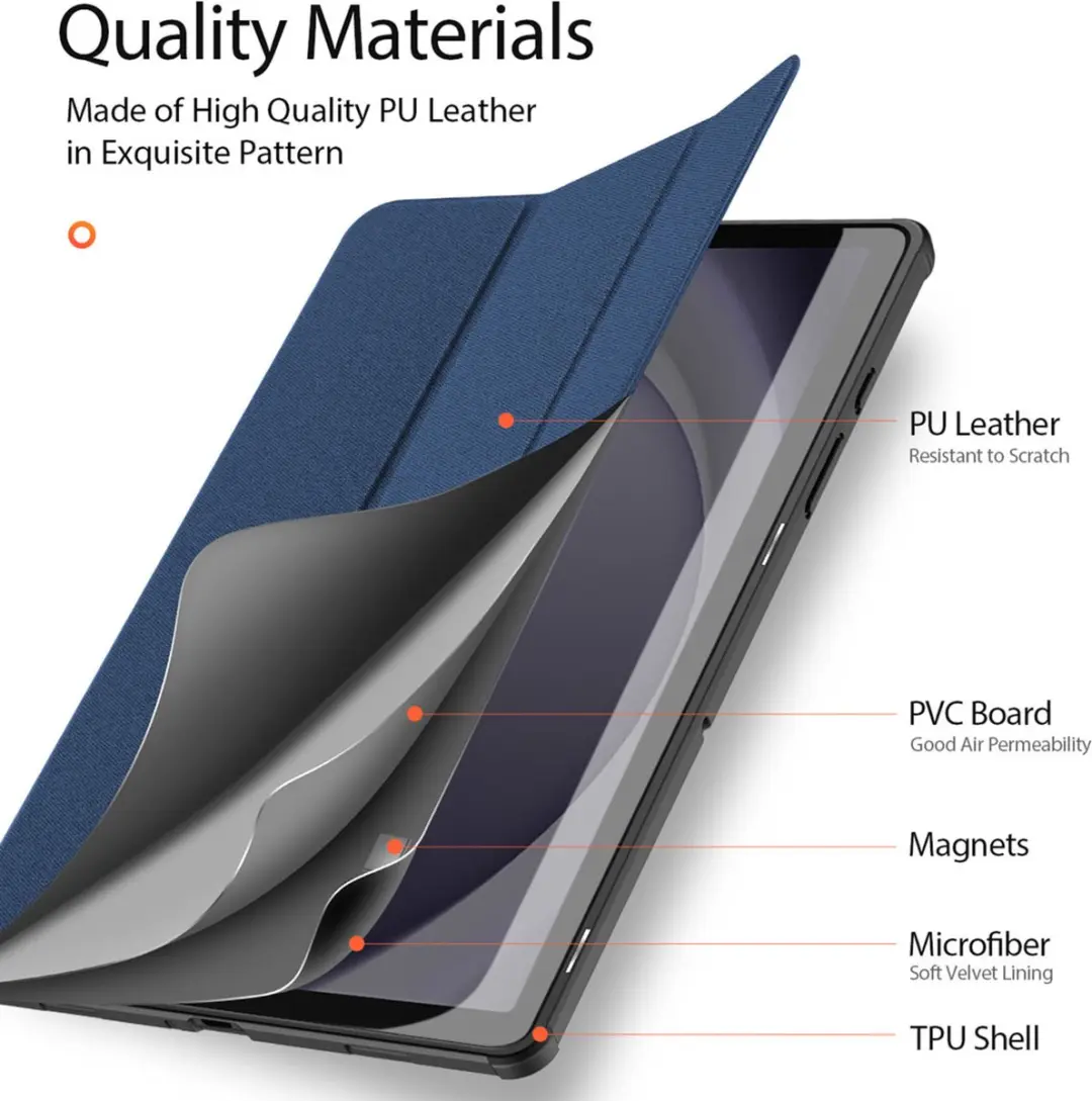 Dux Ducis Domo Tri-Fold Tablethoes - Samsung Galaxy Tab A9 Plus SH00066646 - 11 Inch - Blauw