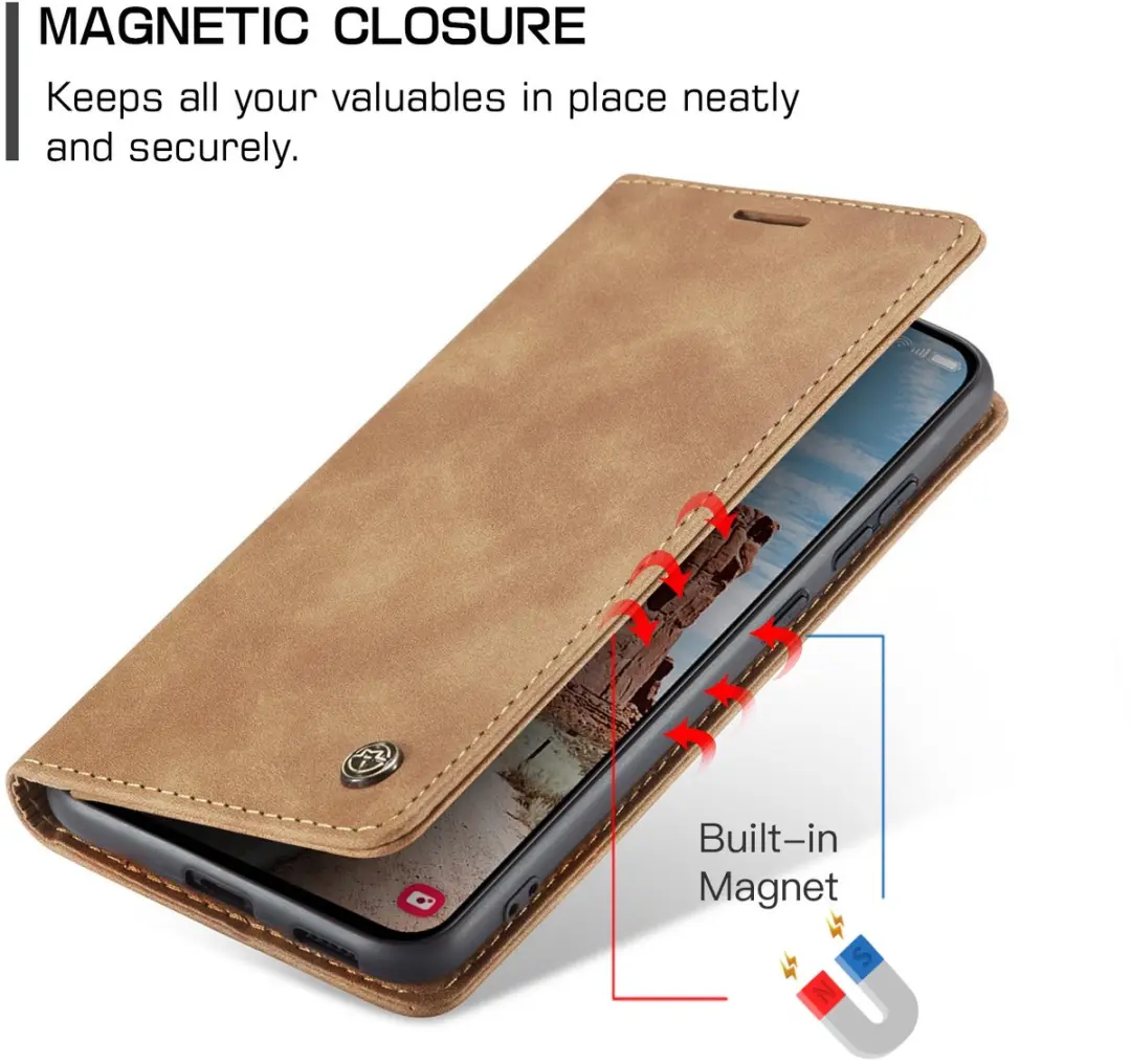 Caseme 013 Book Case Hoesje - Samsung Galaxy S25 FE - 2 Pasjes - Bruin