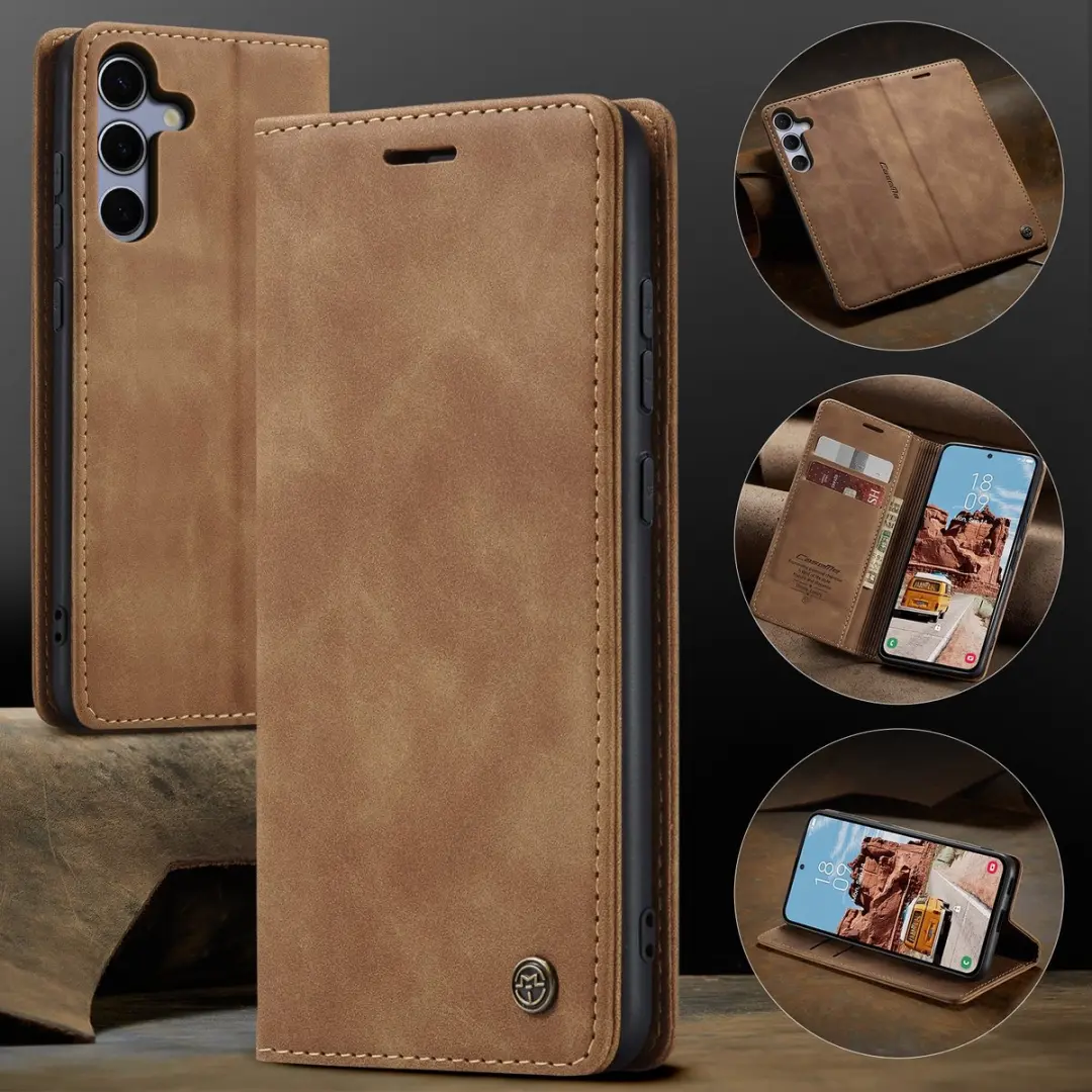 Caseme 013 Book Case Hoesje - Samsung Galaxy S25 FE - 2 Pasjes - Bruin