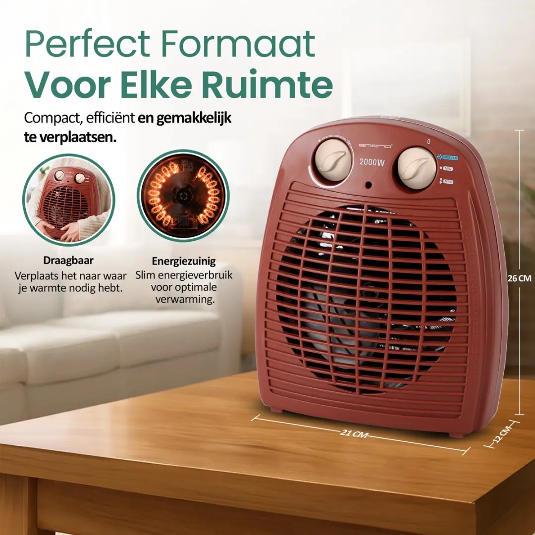 Emerio FH-106737.13 Ventilator Kachel 2000W - Rood