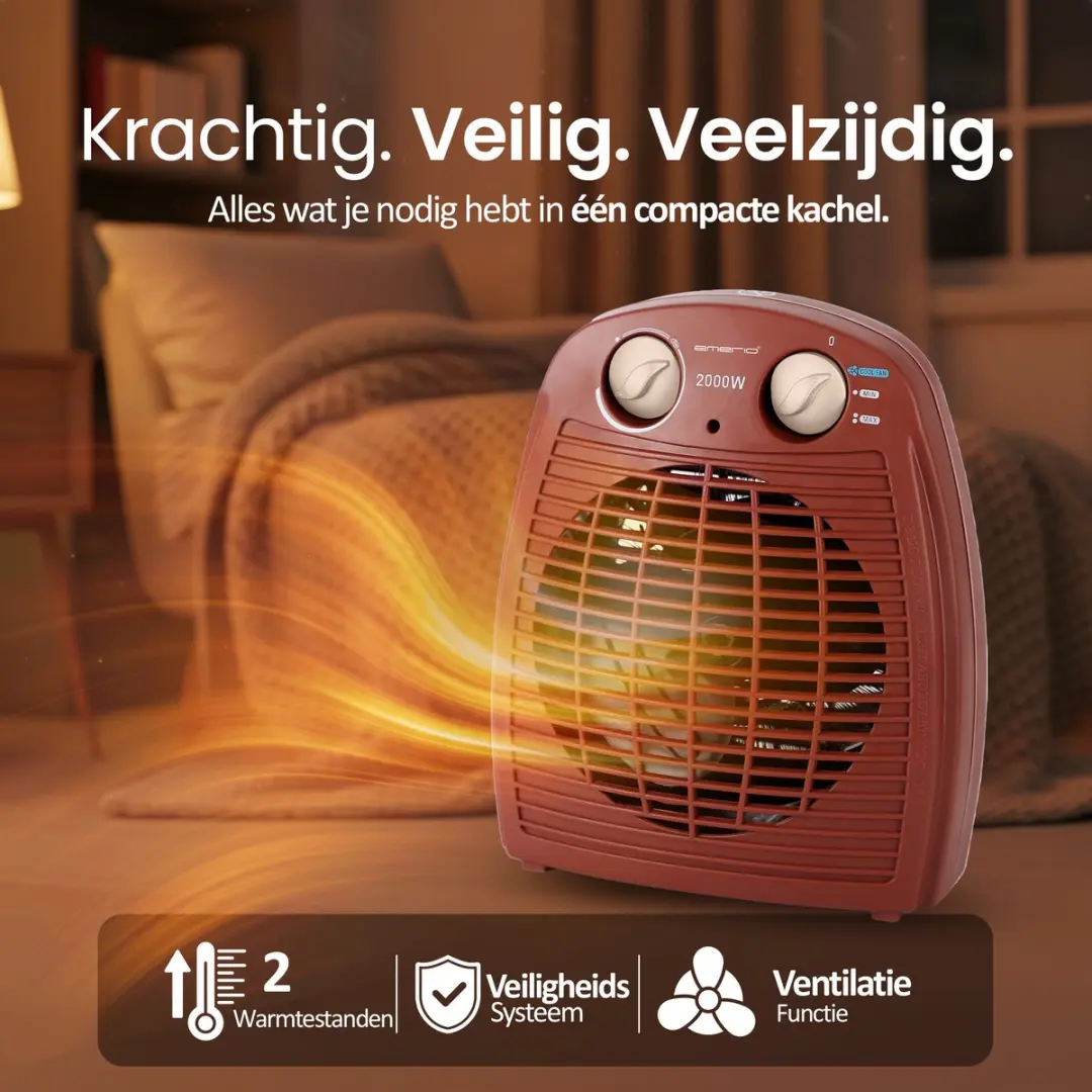 Emerio FH-106737.13 Ventilator Kachel 2000W - Rood