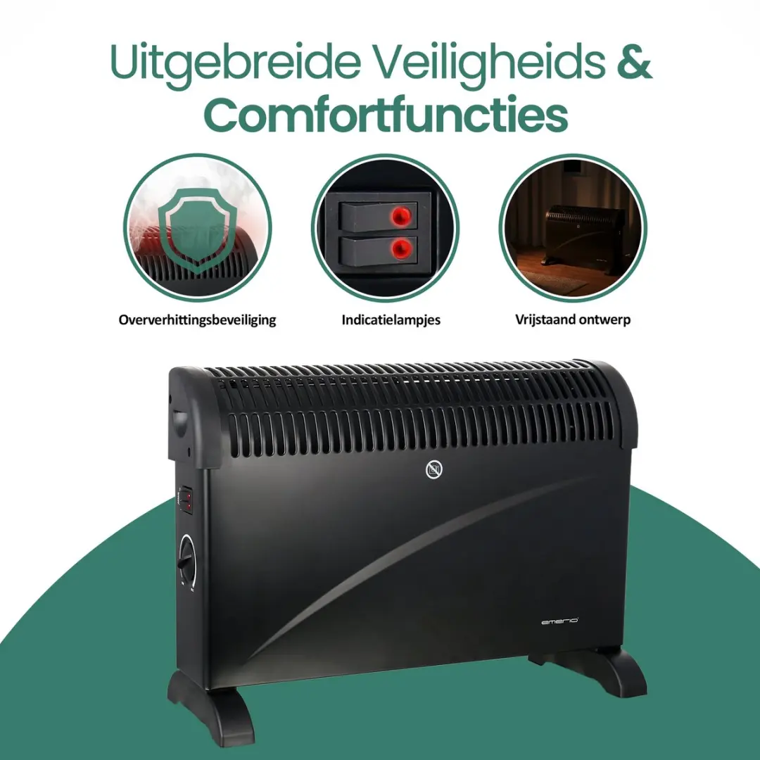 Emerio CH-121858.3 Convector Verwarmer 2000W - Zwart