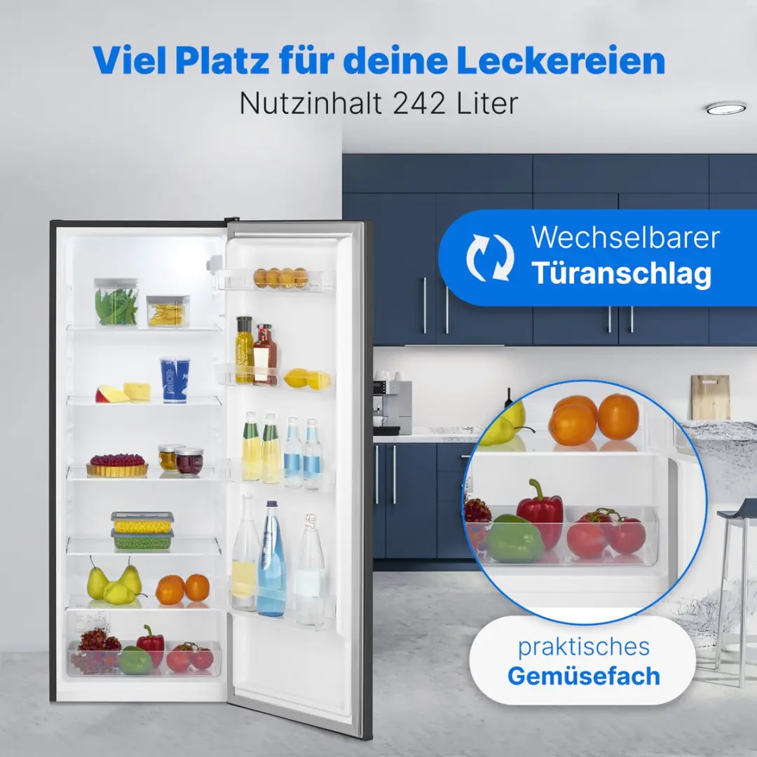 Bomann VS 7363 Koelkast 242L - 143cm - Zwart - afbeelding 6 van 6
