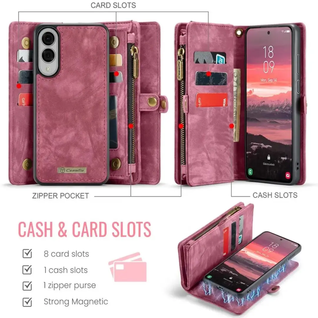 Caseme 008 Book Case Back Cover Samsung Galaxy S25 Edge - Portemonnee Rood