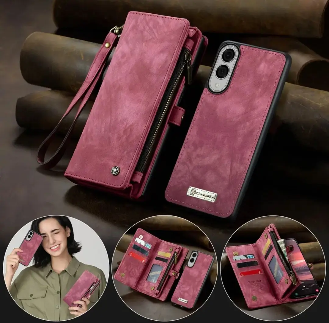 Caseme 008 Book Case Back Cover Samsung Galaxy S25 Edge - Portemonnee Rood