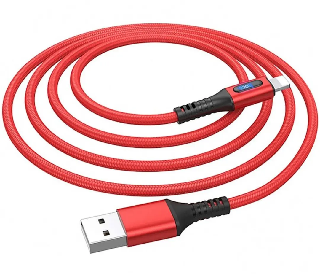 Hoco U79 USB-A Lightning Kabel 18W 1,2m - Rood