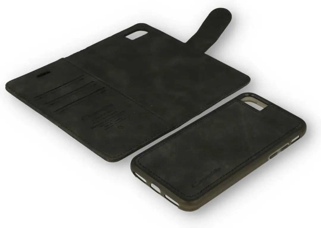 Caseme iPhone Bookcase Hoesje - Effen Zwart - 4 Pasjes