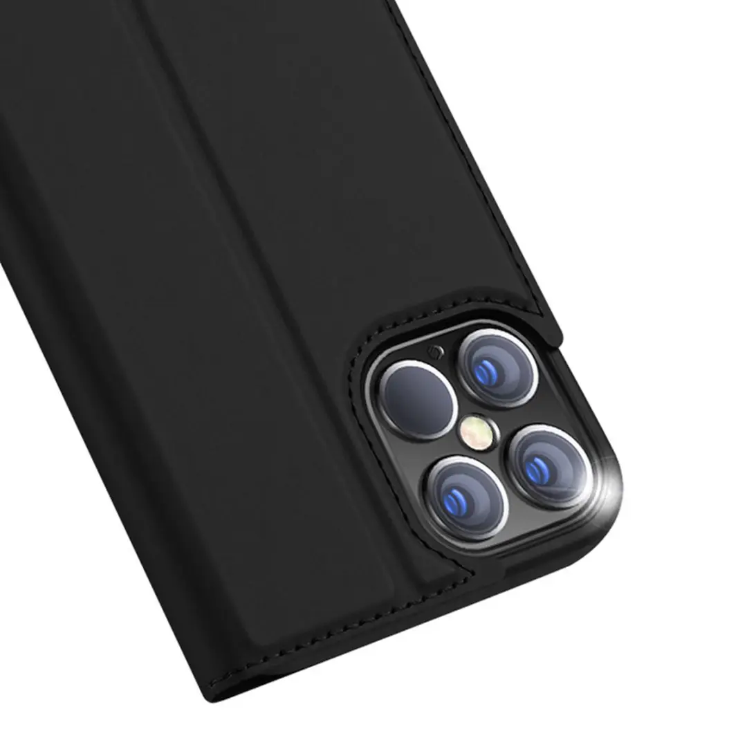 Dux Ducis Pro Serie Slim Wallet Hoes iPhone 12 Pro Max - Zwart