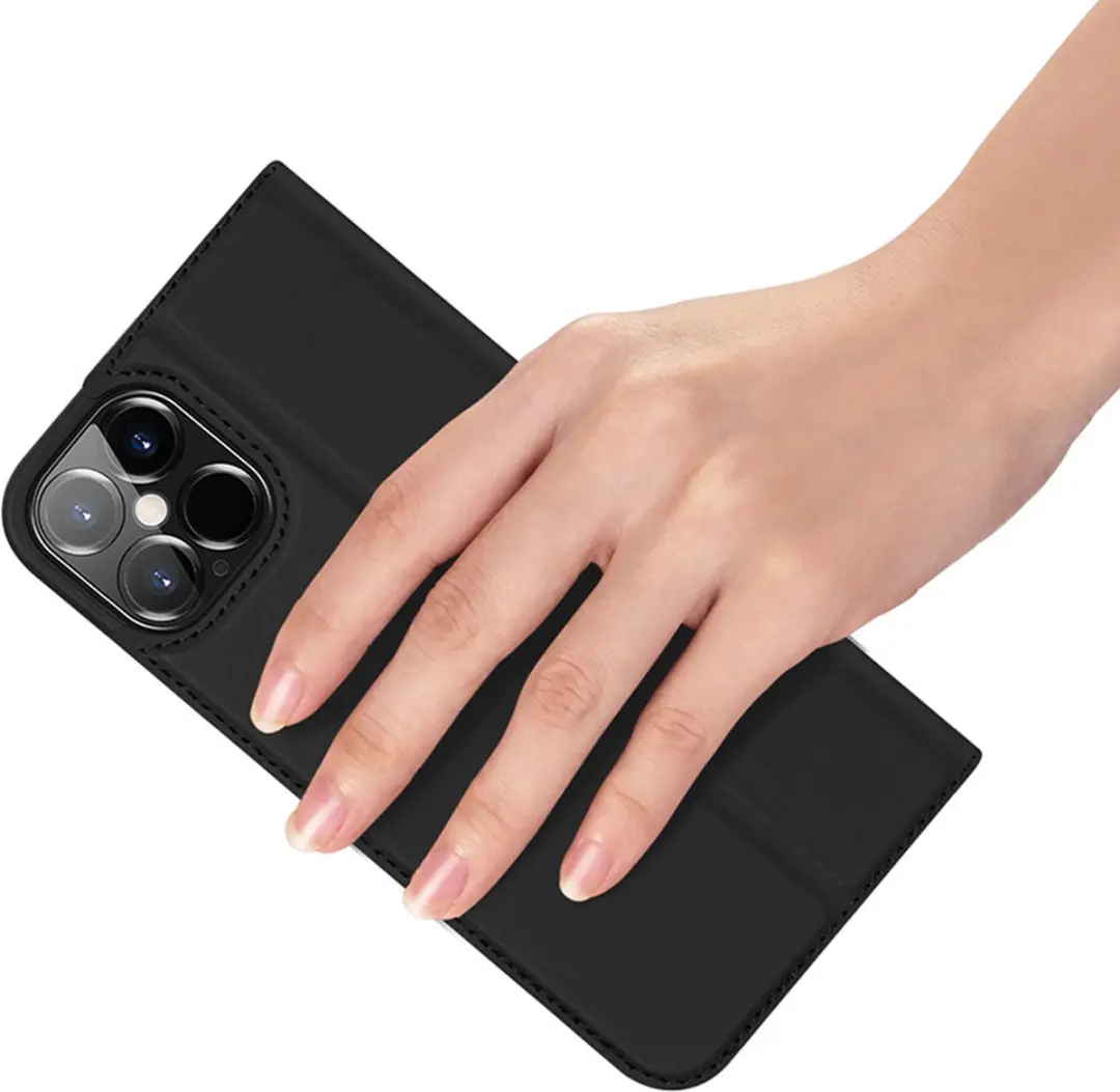 Dux Ducis Pro Serie Slim Wallet Hoes iPhone 12 Pro Max - Zwart