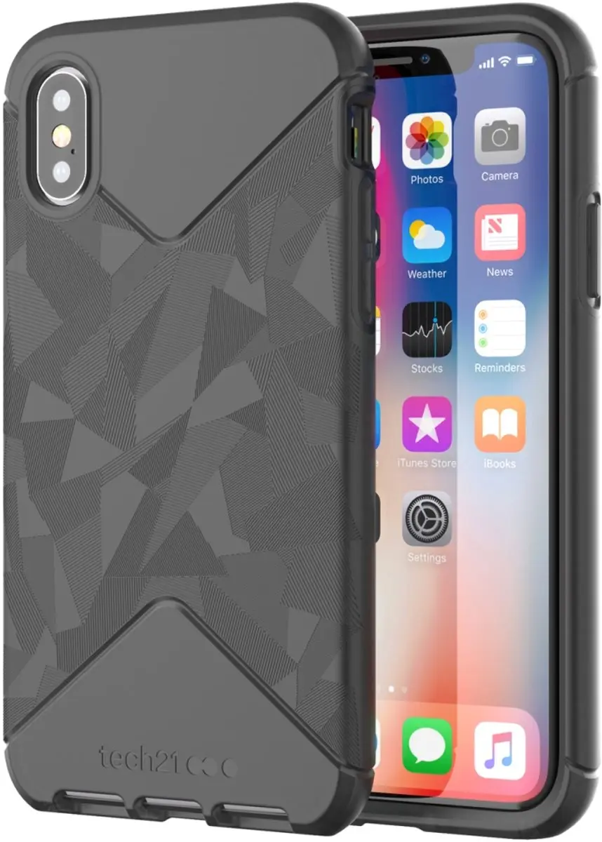 Tech21 Pure Clear T21-5858 iPhone Hoes - iPhone X/10 - Transparant - Zwart