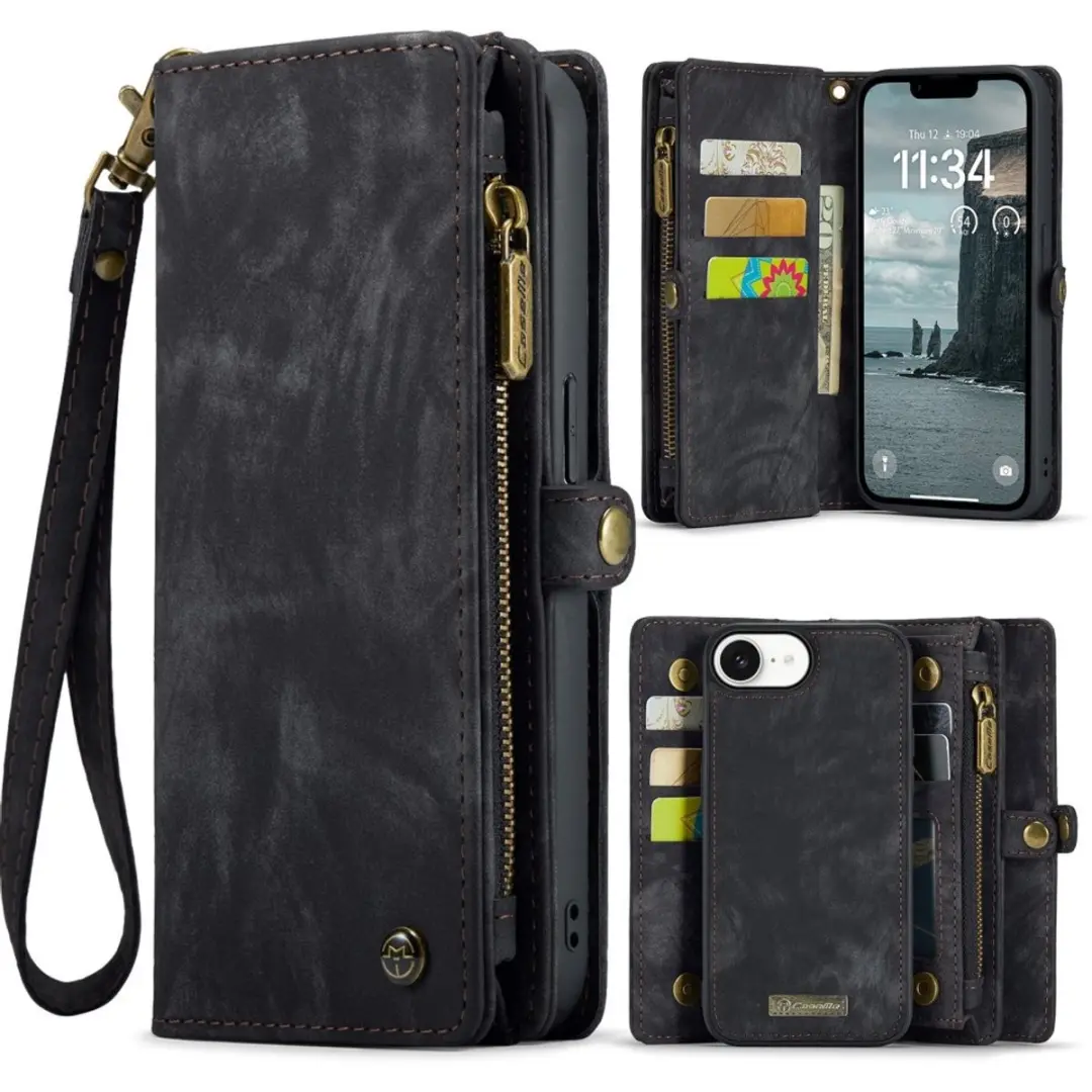 Caseme iPhone 16e Vintage 2-in-1 Portemonnee Hoesje