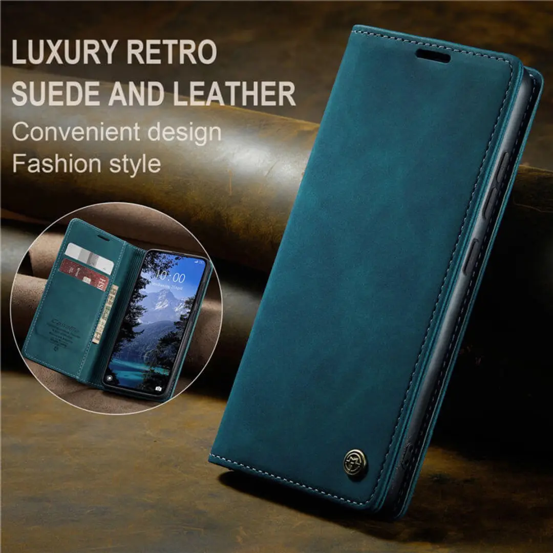 Caseme Magnetische Flip Wallet Case voor Xiaomi Poco X7 Pro - Blauw