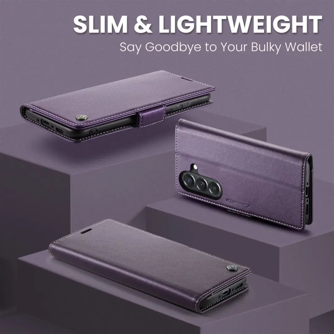 Caseme Wallet Case Samsung Galaxy A37 - RFID & Magneetsluiting - Paars - afbeelding 6 van 6