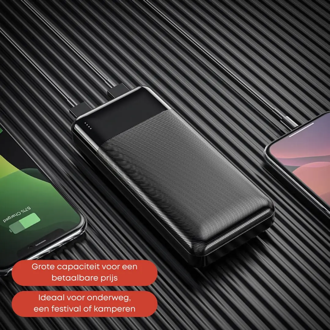 Hoco J72AB Powerbank 20.000mAh - 2x USB-A - Zwart