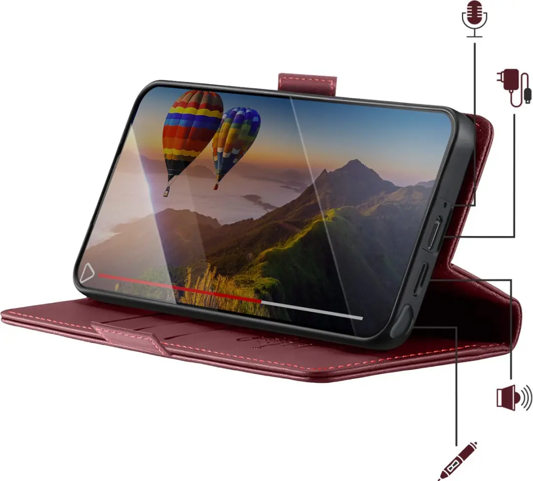Caseme Etui Galaxy S26 Ultra Anti-RFID Bordeaux - FOLIO-KAZME-RD-S26U