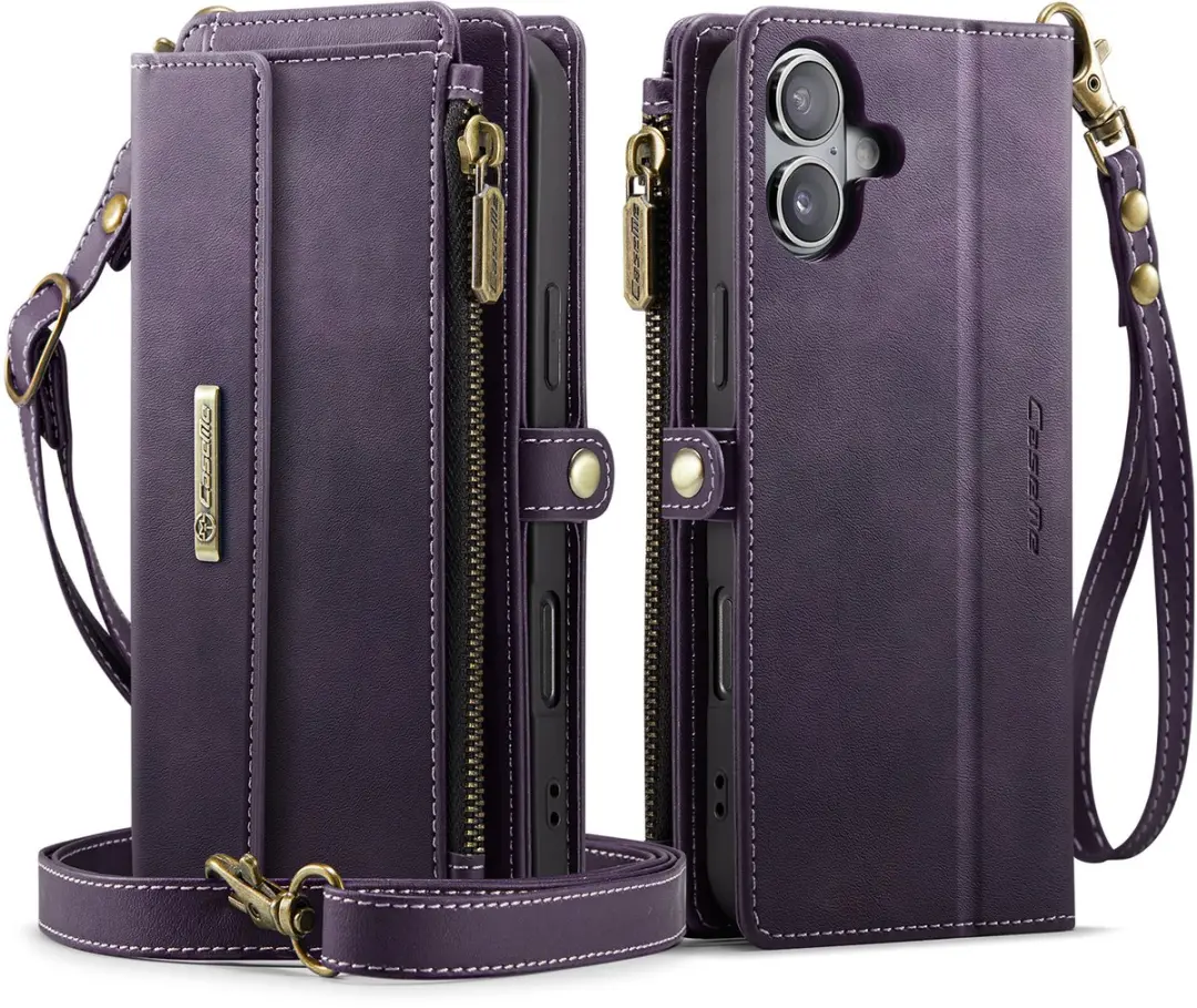 Caseme iPhone 17 Hoesje Portemonnee - 9 Pasjes - Paars