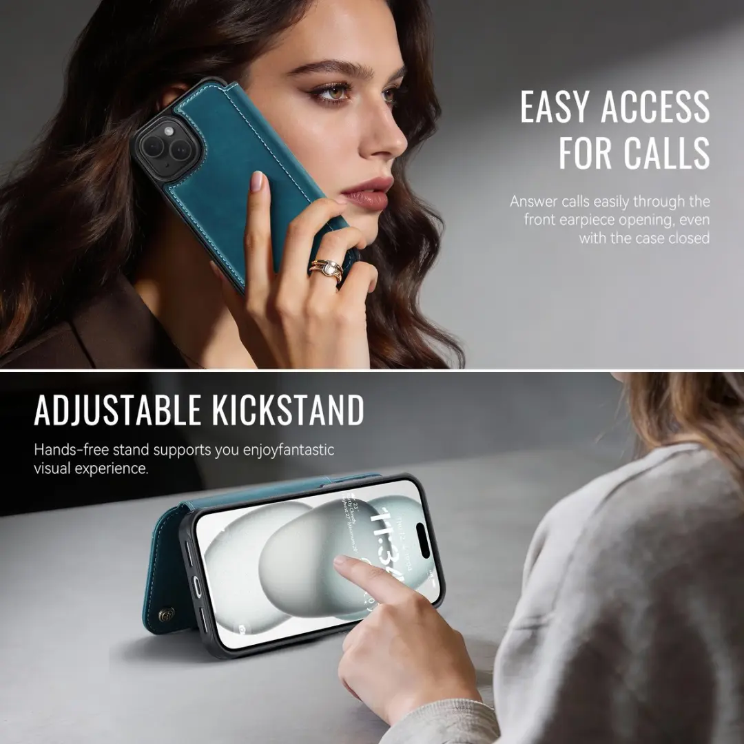CaseMe 053 MagSafe Hoesje iPhone 12/12 Pro - Blauw - 3 Pasjes