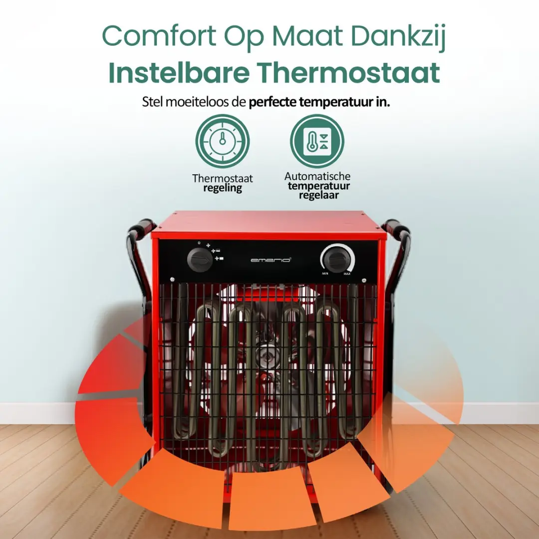 Emerio FH-117330 Power Ventilatorkachel 15000W - Rood