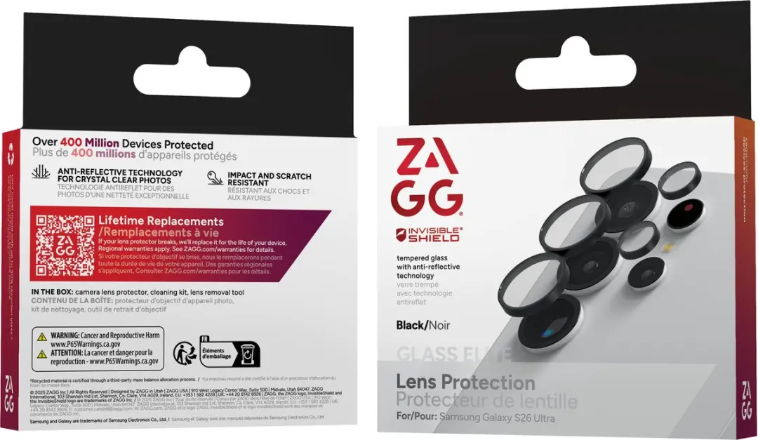 ZAGG Camera Protector Galaxy S26 Ultra - Glas Elite - Zwart