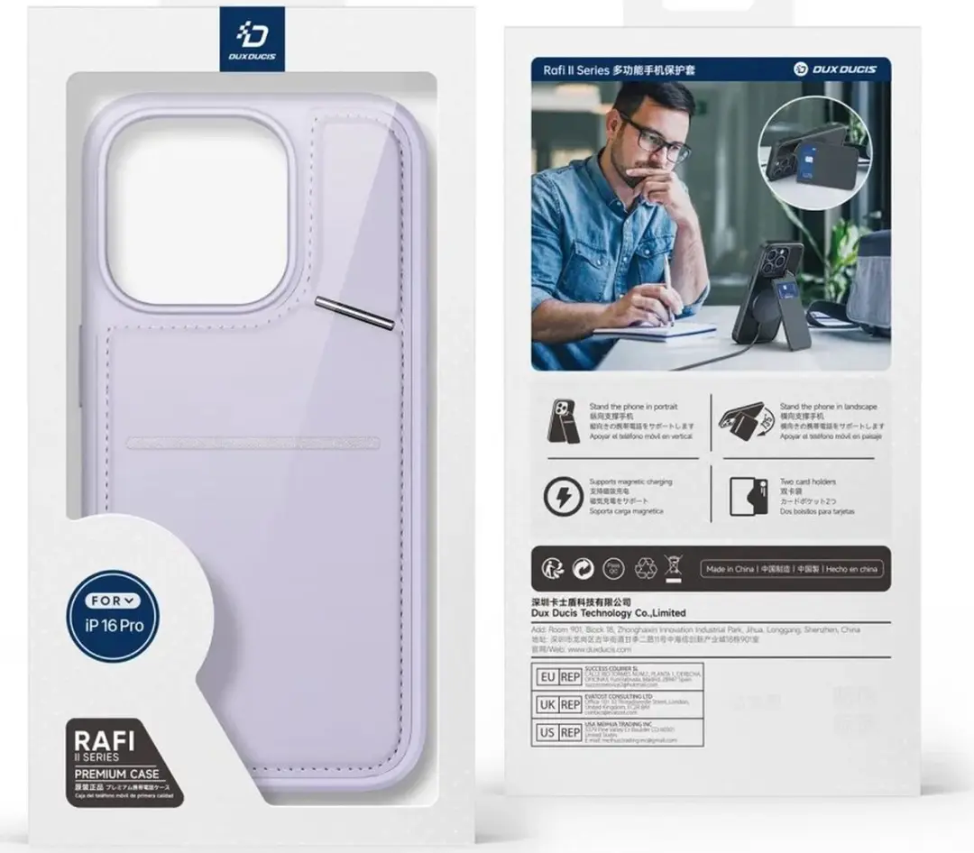 Dux Ducis Rafi Series iPhone 16 Pro Max Hoesje - Paars - MagSafe