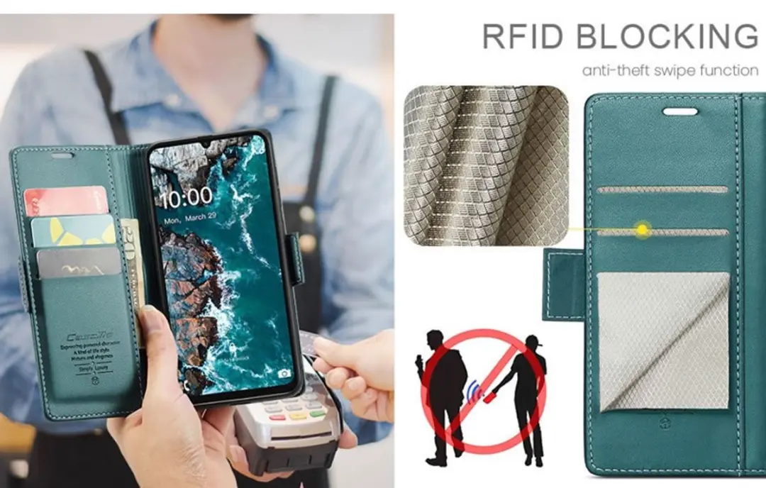 Caseme Wallet Case Groen voor Samsung Galaxy A16 - RFID & Magneetsluiting
