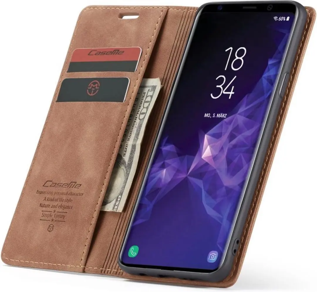 Caseme Book Case Samsung Galaxy S9+ - 2 Pasjes - Bruin