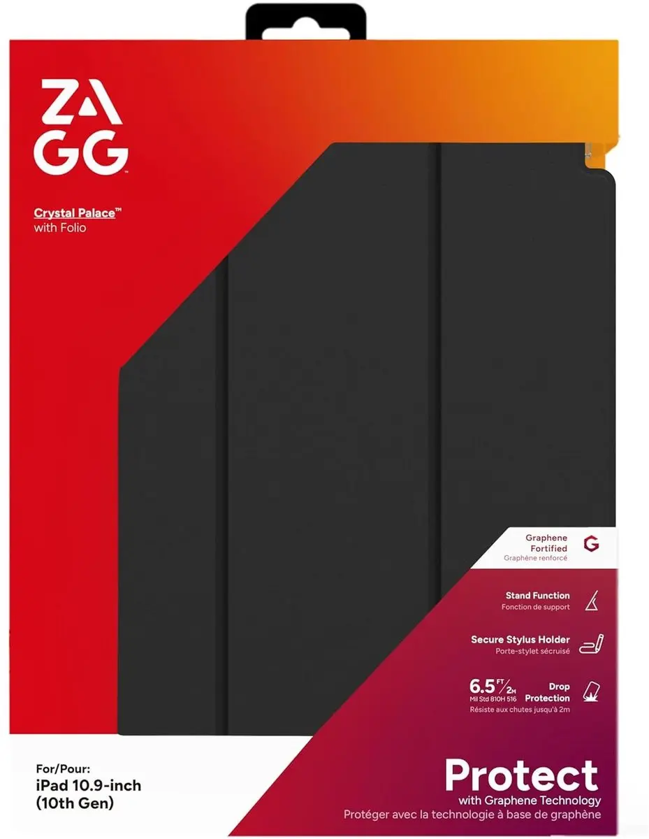 ZAGG Crystal Palace Folio iPad 10.9" 2022-2025 - 2M Valbestendig - Zwart