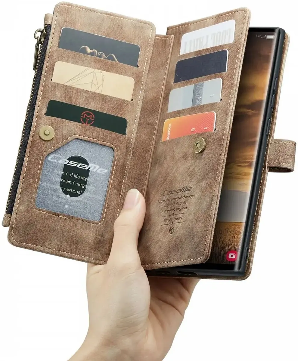 Caseme C30 Hoesje Samsung Galaxy S24 Ultra - Bruin - afbeelding 6 van 6