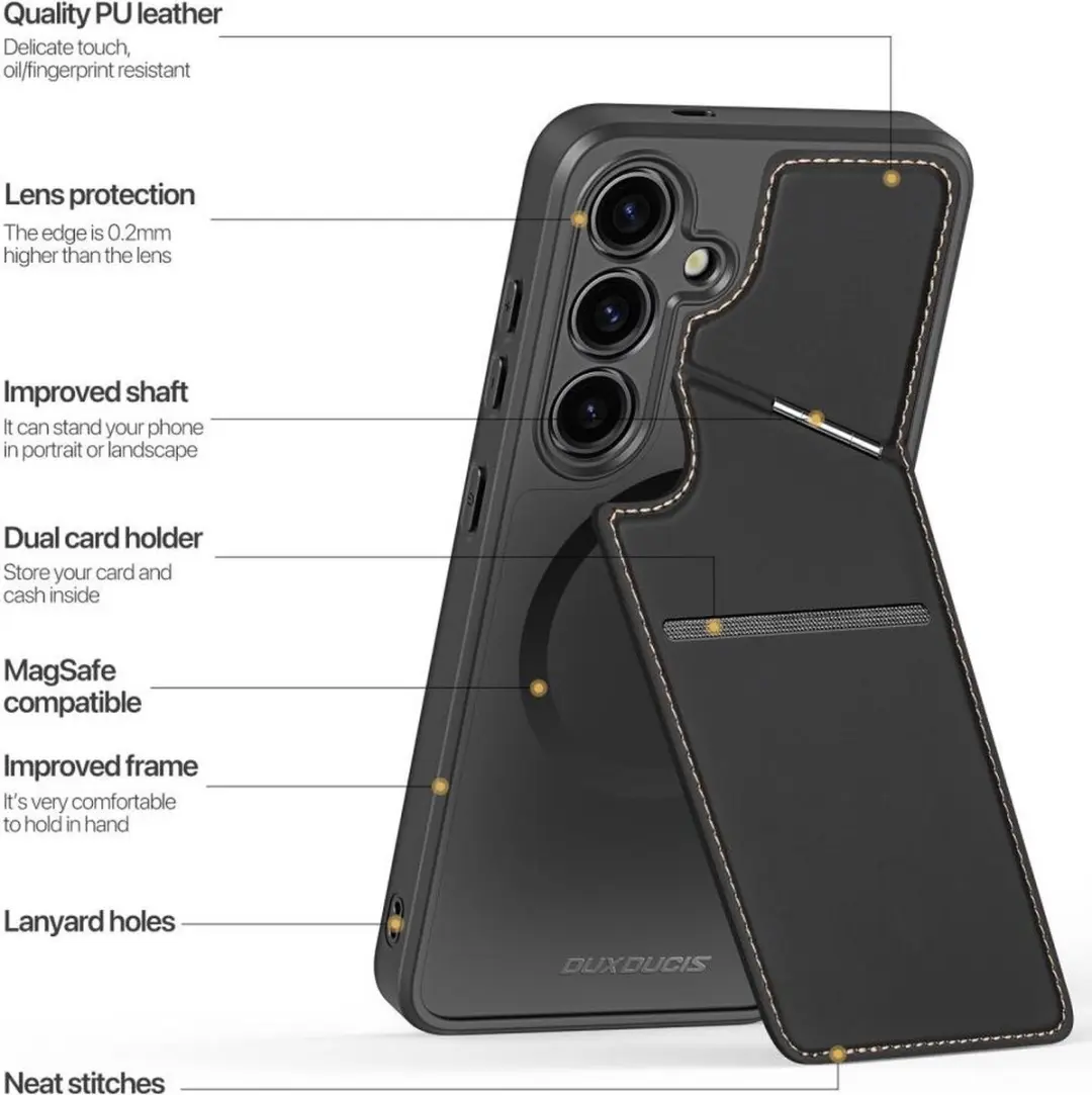 Dux Ducis Rafi Mag Series Hoesje Samsung Galaxy S24 - Zwart - afbeelding 6 van 6