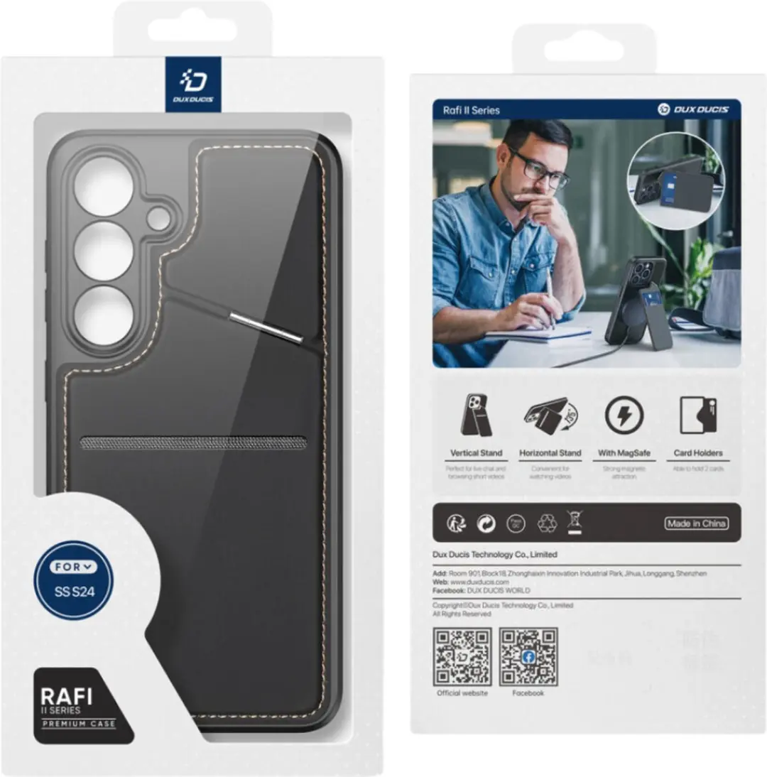 Dux Ducis Rafi Mag Series Hoesje Samsung Galaxy S24 - Zwart