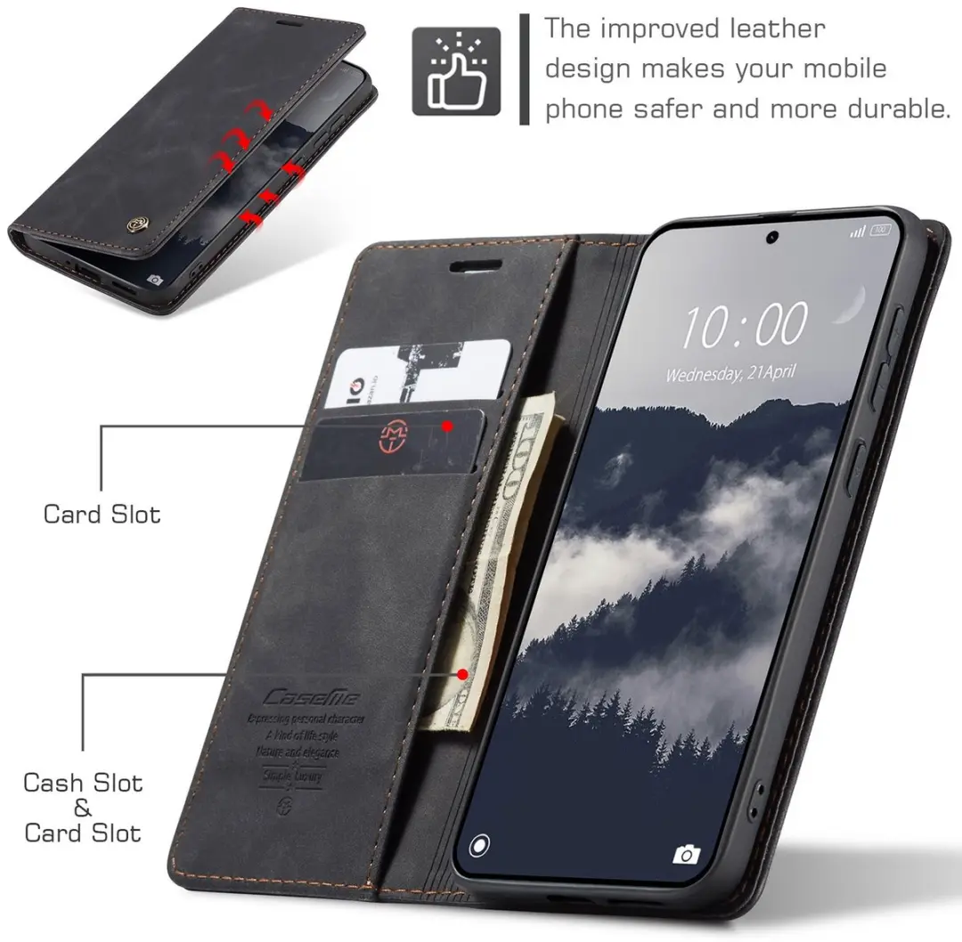 Caseme 013 Book Case Hoesje Xiaomi Redmi Note 15 Pro 5G - Zwart