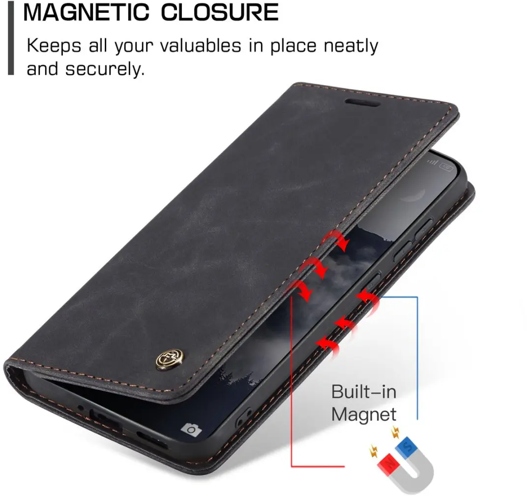 Caseme 013 Book Case Hoesje Xiaomi Redmi Note 15 Pro 5G - Zwart