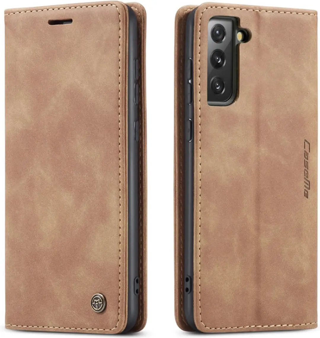 Caseme Wallet Book Hoesje G996-15 - Samsung Galaxy S21 Plus - Licht Bruin