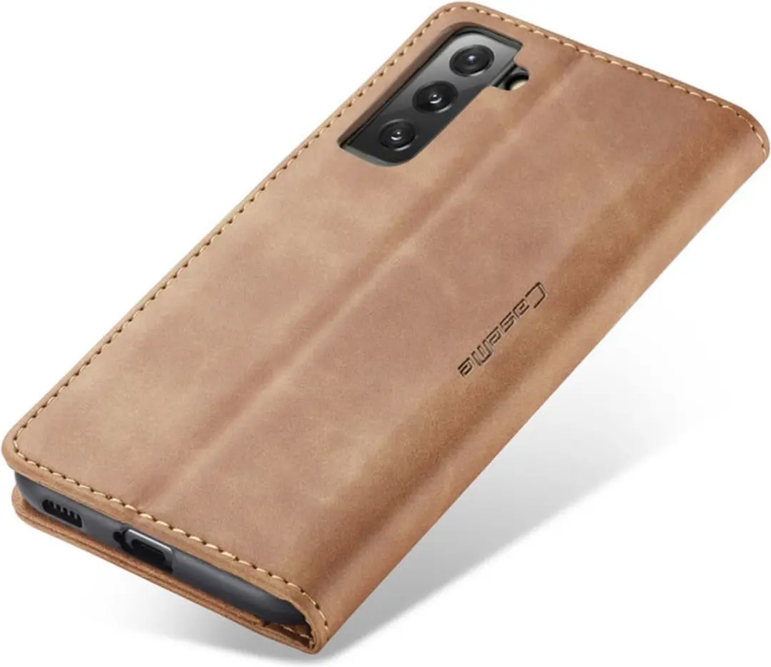 Caseme Wallet Book Hoesje G996-15 - Samsung Galaxy S21 Plus - Licht Bruin