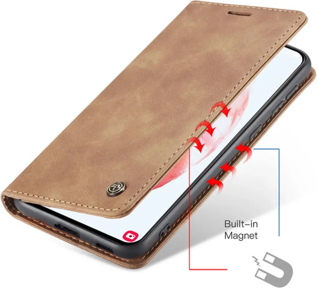 Caseme Wallet Book Hoesje G996-15 - Samsung Galaxy S21 Plus - Licht Bruin - afbeelding 6 van 6