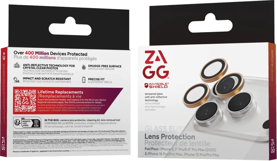 ZAGG InvisibleShield iPhone 11 Camera Beschermer - 3 Stuks - Oranje