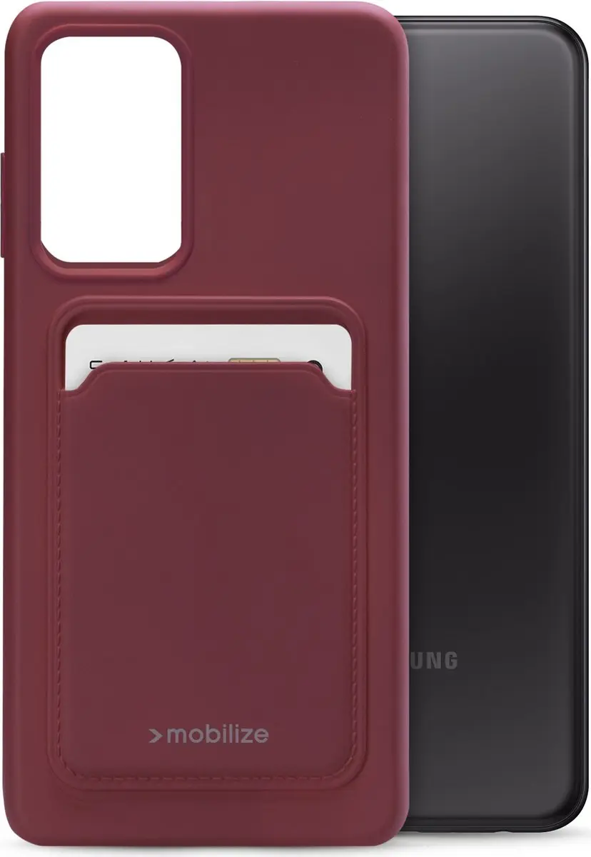 Mobilize Rubber Gelly Card Samsung Galaxy A23 Hoesje - Bordeaux - MOB-GCCMBO-GALA235G