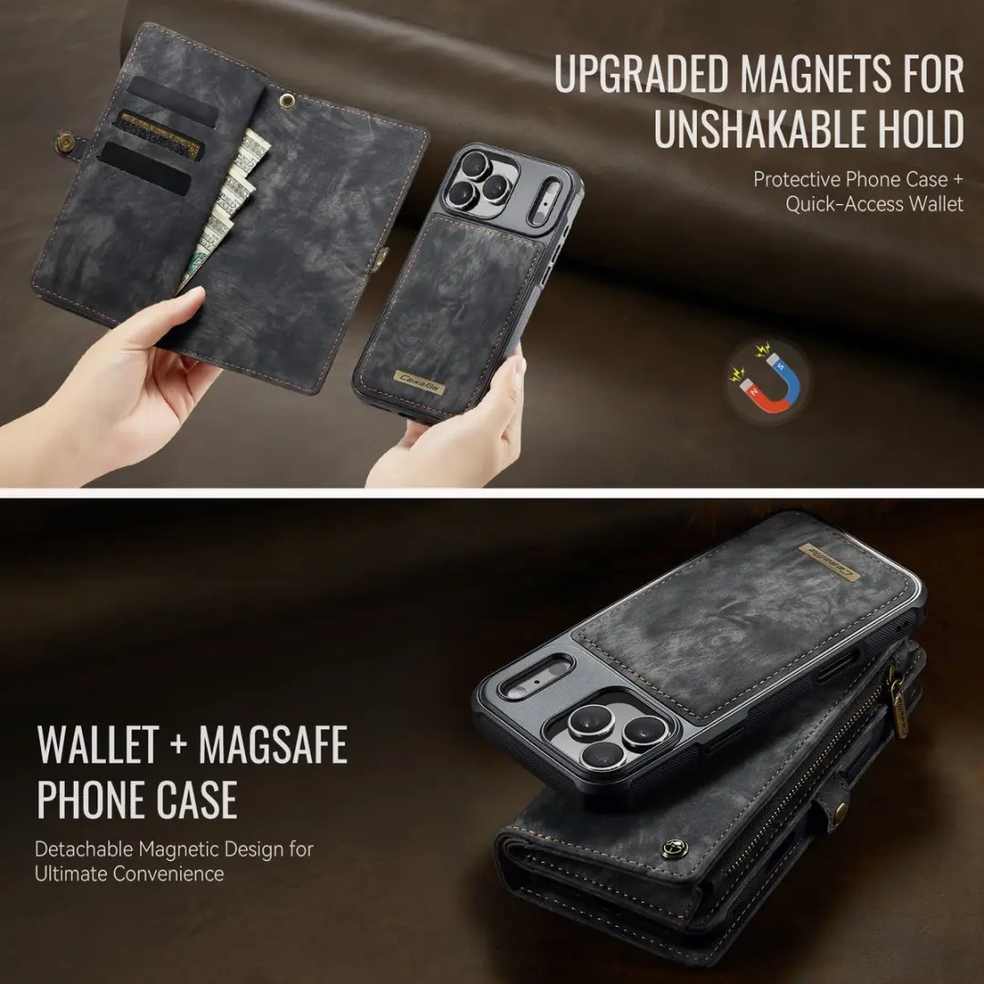 Caseme 008 Hoesje iPhone 17 Pro Max - Portemonnee 8 Pasjes - Zwart