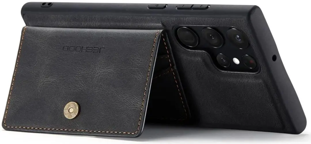Caseme JH-01 Hoesje Samsung Galaxy S22 Ultra - 4 Pasjes Zwart