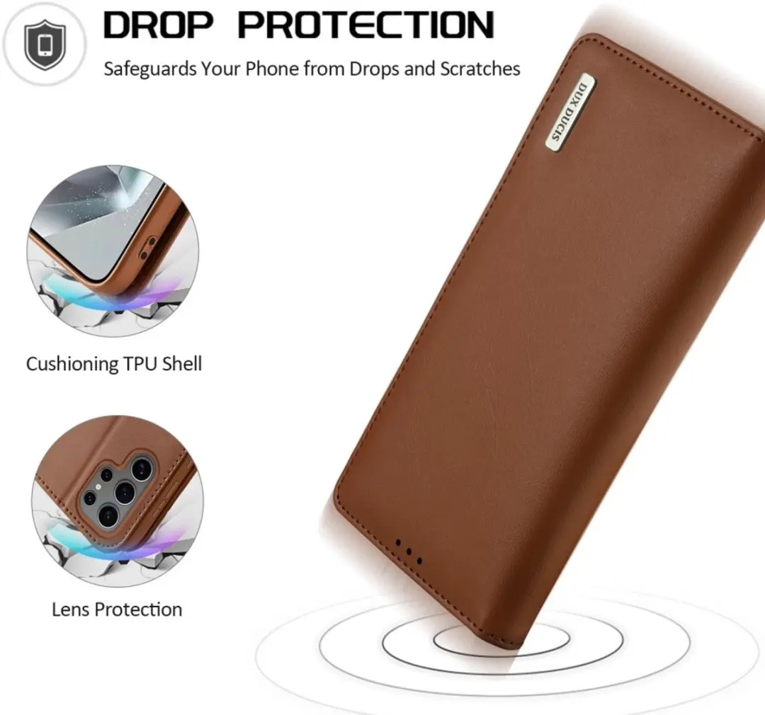 Dux Ducis Hivo Hoesje Samsung Galaxy S25 Ultra - Bruin