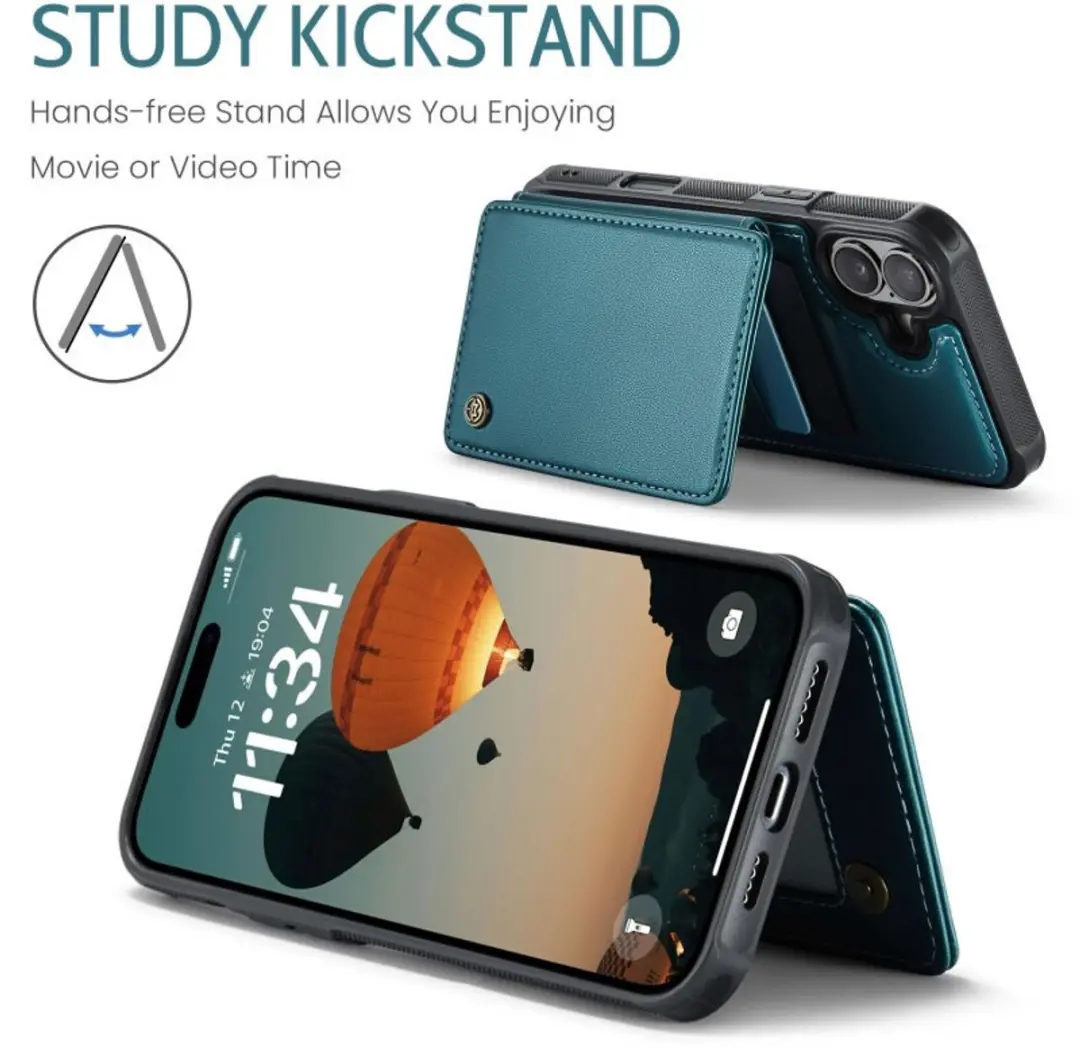 Caseme Portemonnee Backcover iPhone 17 - Anti-RFID Groen