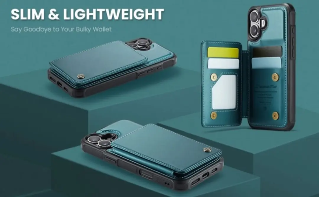 Caseme Portemonnee Backcover iPhone 17 - Anti-RFID Groen
