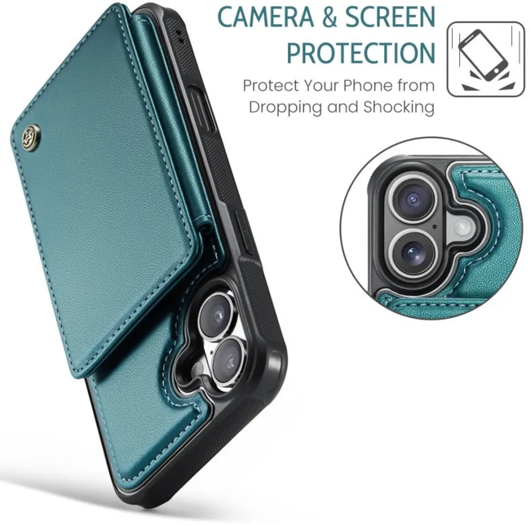Caseme Portemonnee Backcover iPhone 17 - Anti-RFID Groen - afbeelding 6 van 6