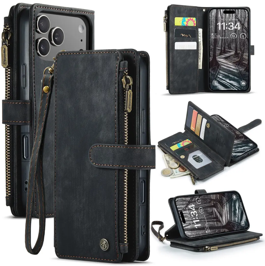 Caseme iPhone 17 Pro Max PU Hoesje Portemonnee